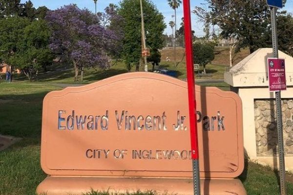 A park sign reads 